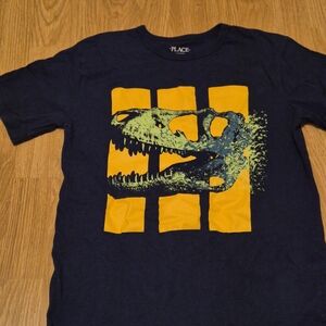 PLACE Kids T-Rex Graphic Tee - Navy and Yellow